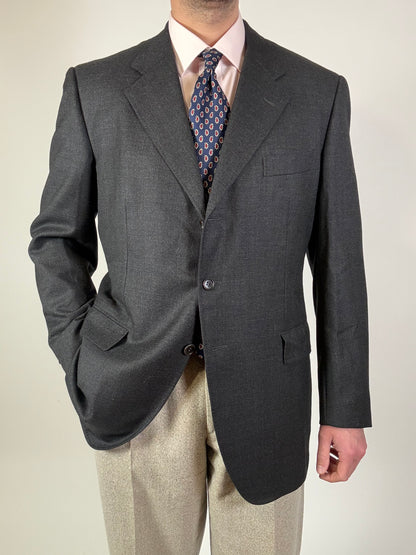 Giacca Caruso grisaglia cardata tessuto Loro Piana Zelander - tg. 54