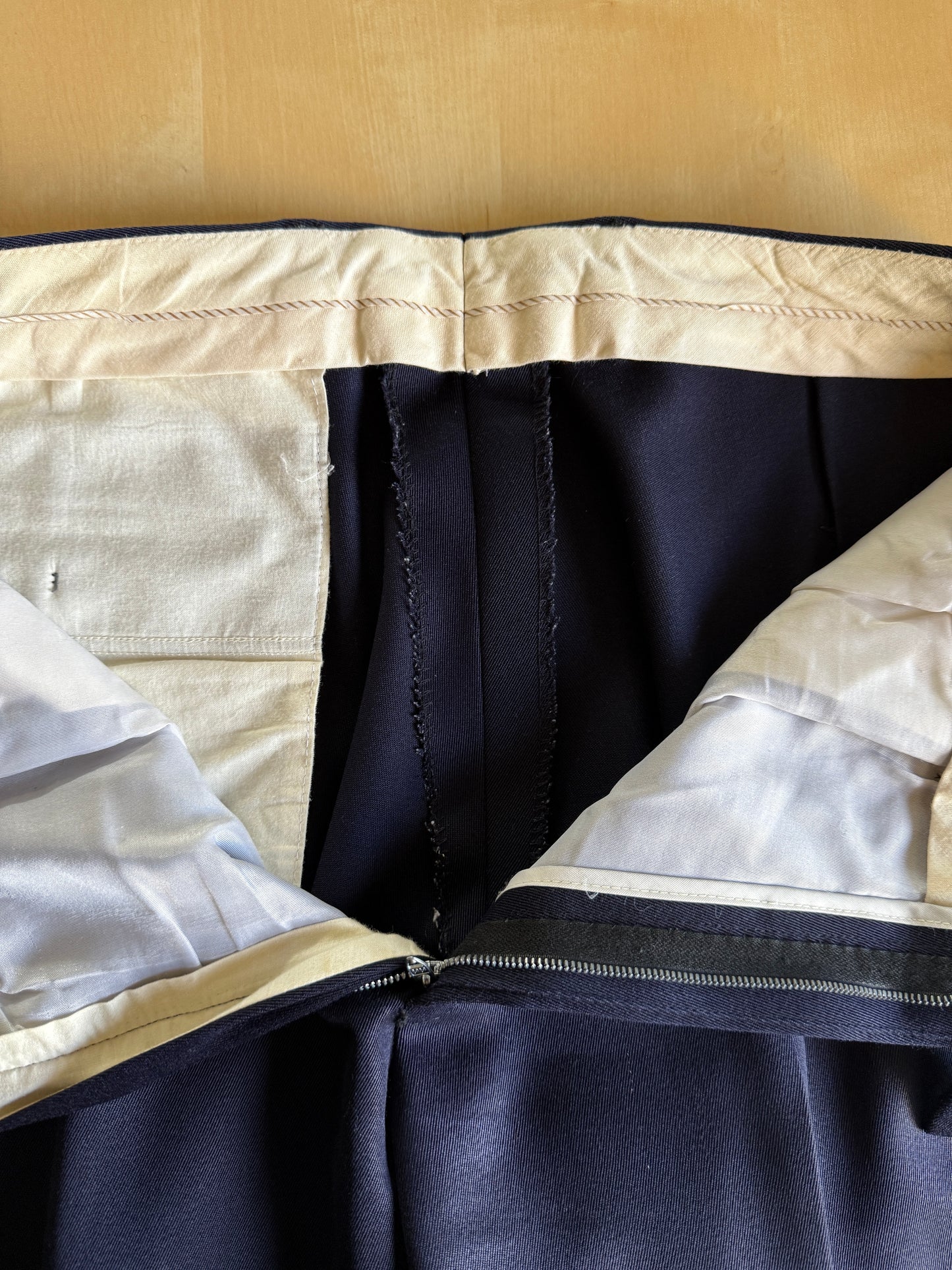 Pantaloni anni ‘70 in twill pettinato blu navy - tg. 50/52