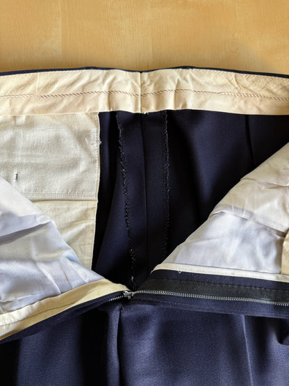 Pantaloni anni ‘70 in twill pettinato blu navy - tg. 50/52