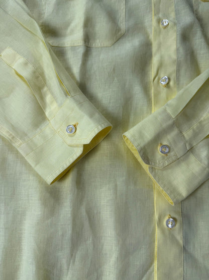 Camicia in lino giallo lime - L/XL collo 43