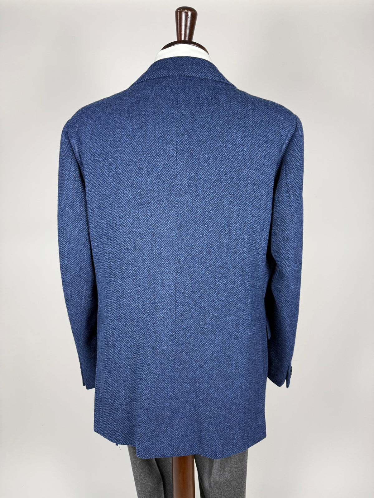 Giacca De Paz vintage tweed spigato blu - tg. 54