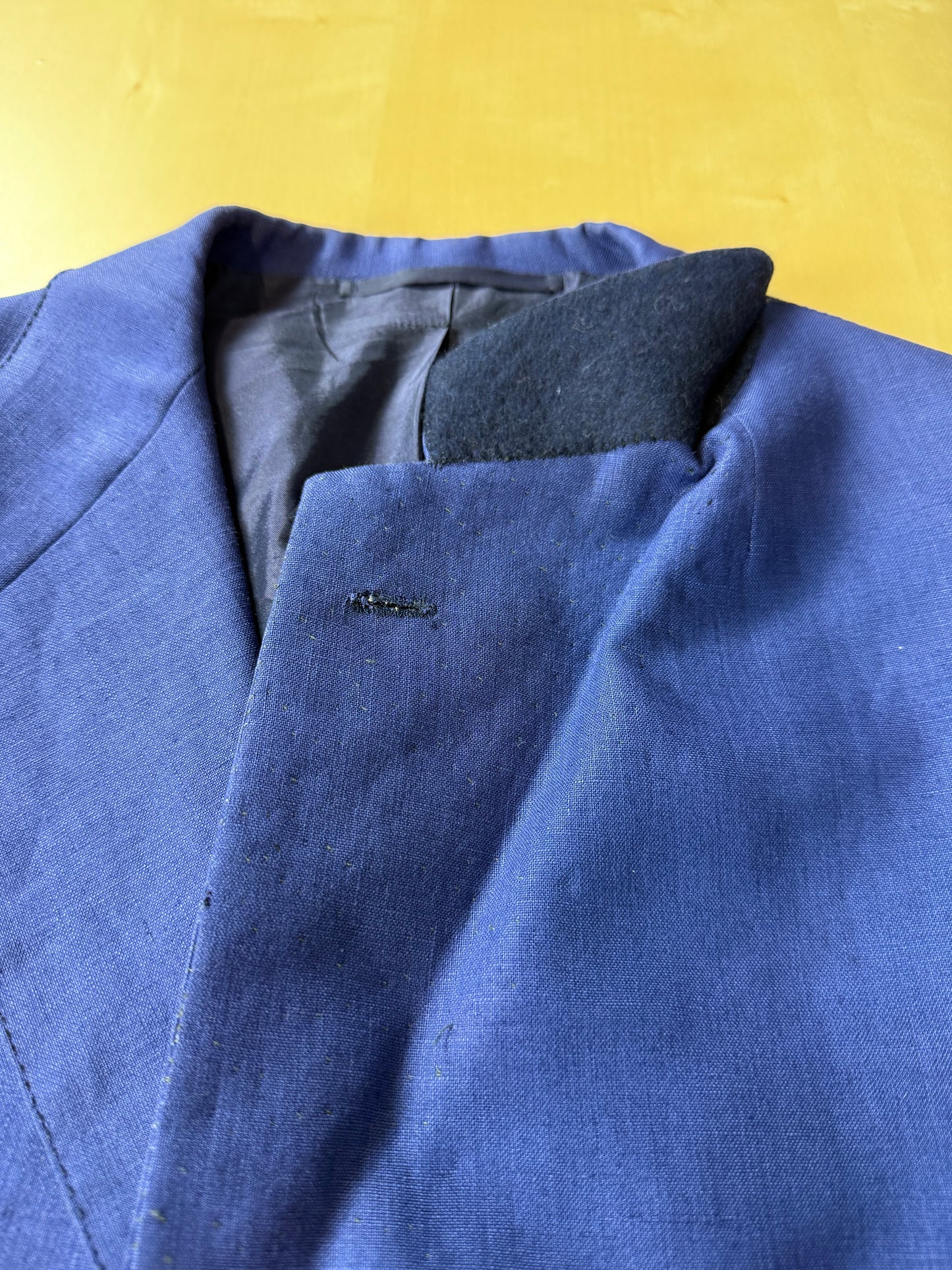 Completo sartoriale F. Di Marco lino irlandese blu (doppio pantalone) - tg. 52 corta