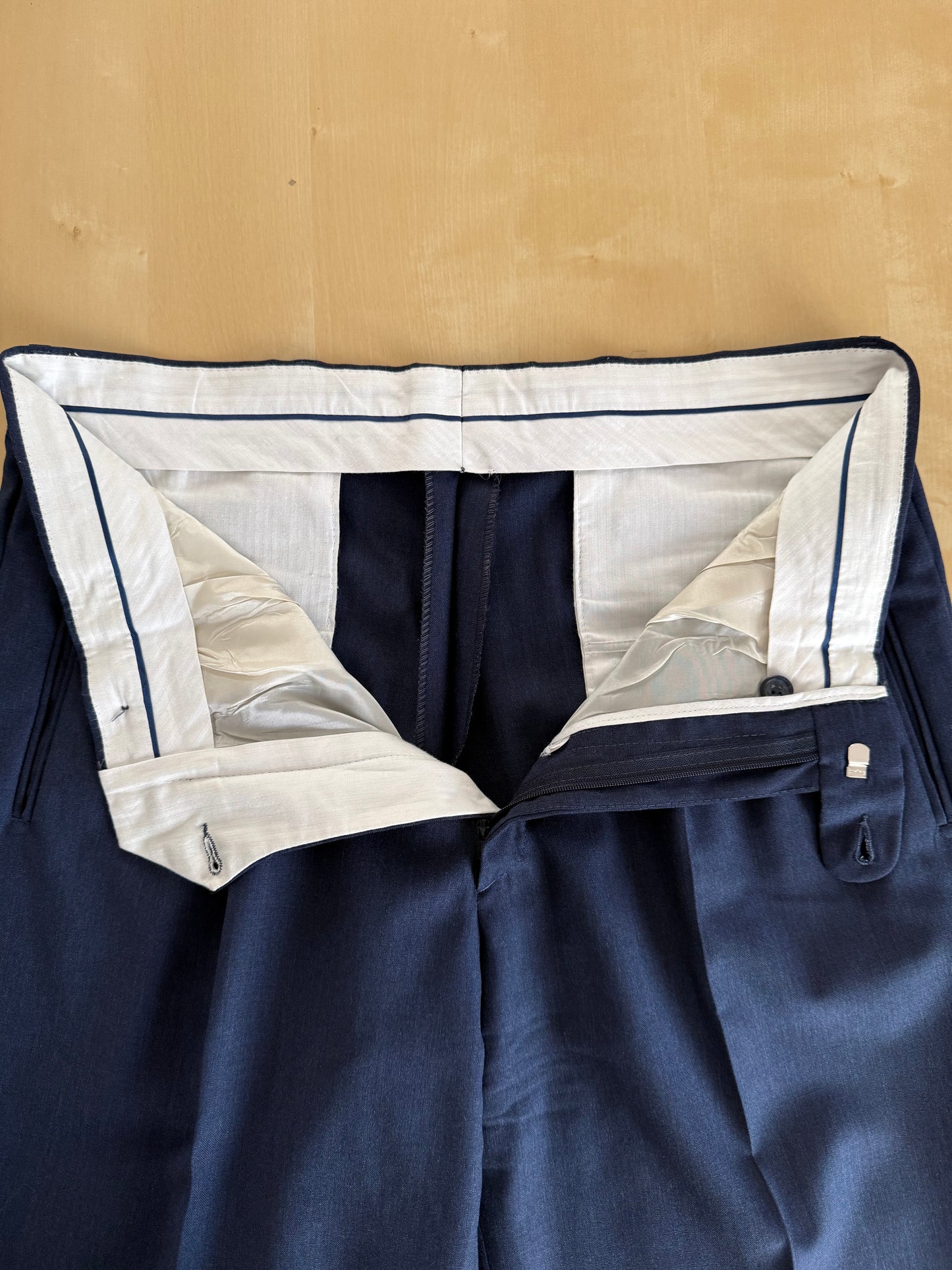 Pantaloni fresco lana blu anni '80 - tg. 48/50