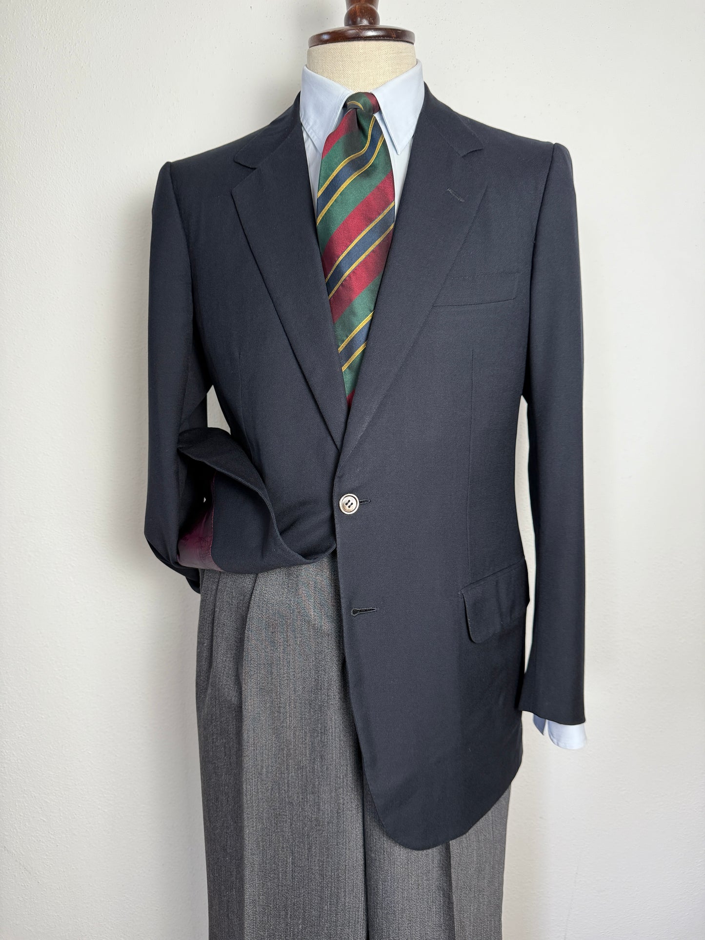 Giacca/blazer Brioni anni ‘80 in twill blu - tg. 48/50