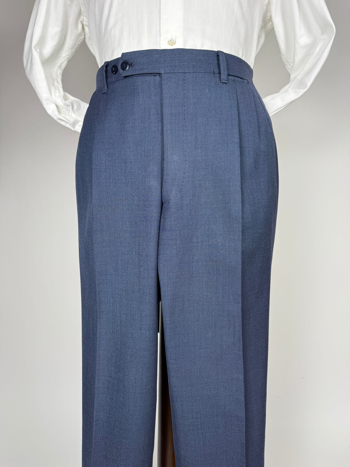 Pantaloni sartoriali grisaglia blu - tg. 52 corta