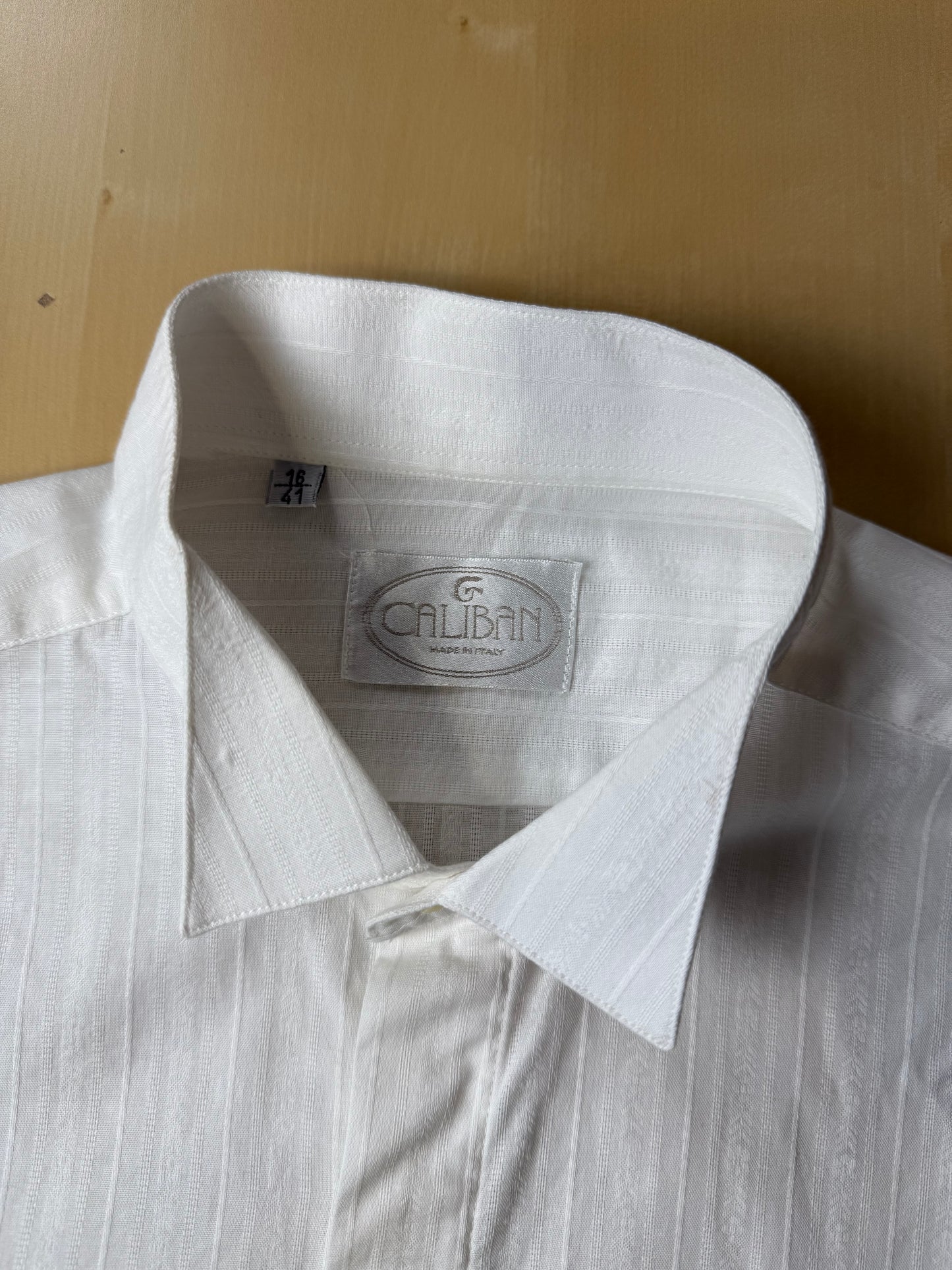 Camicia da sera cotone operato a righe collo diplomatico - M collo 40