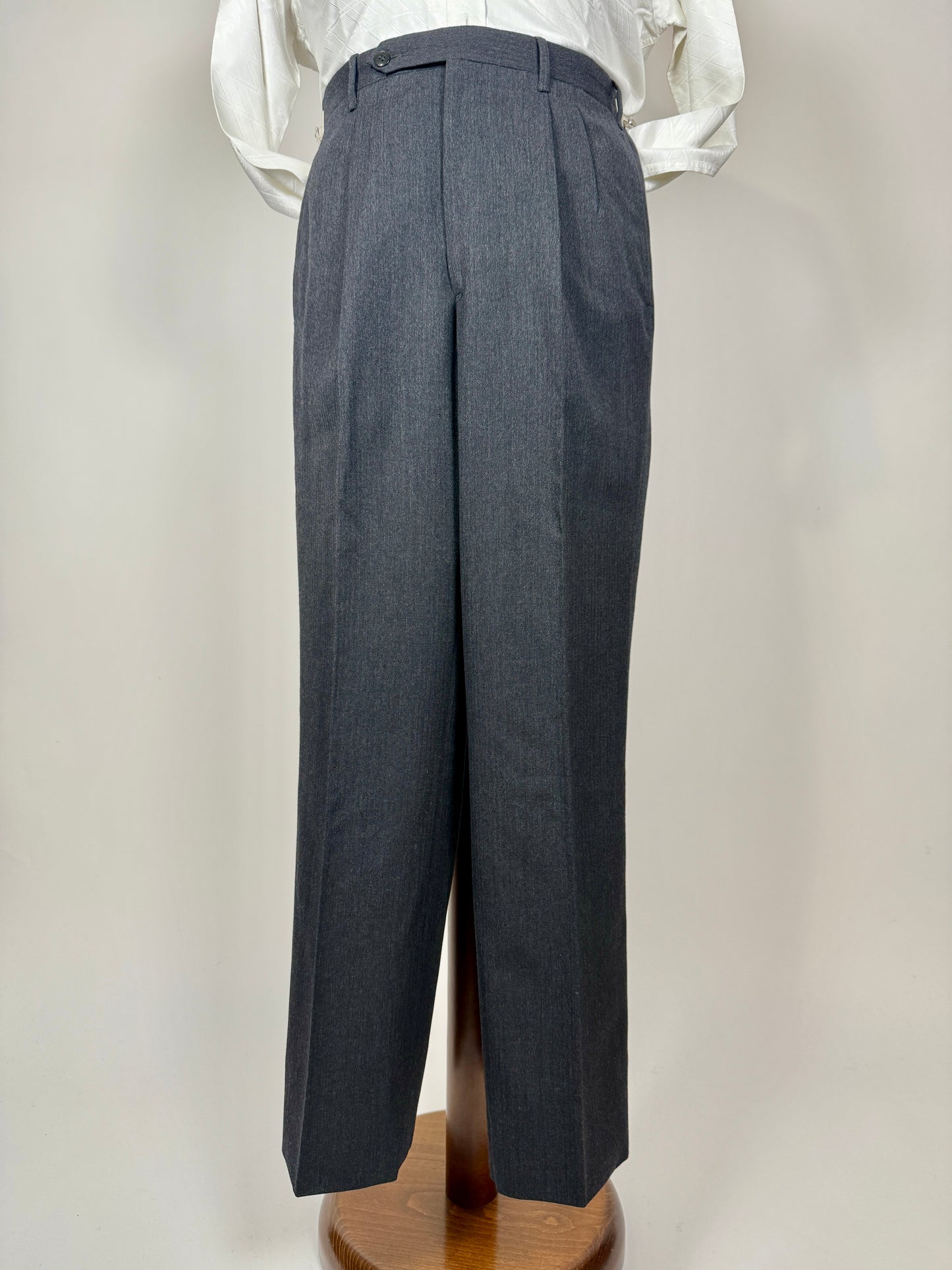 Completo su misura De Paz anni ‘70/‘80 antracite spigato - tg. 46/48