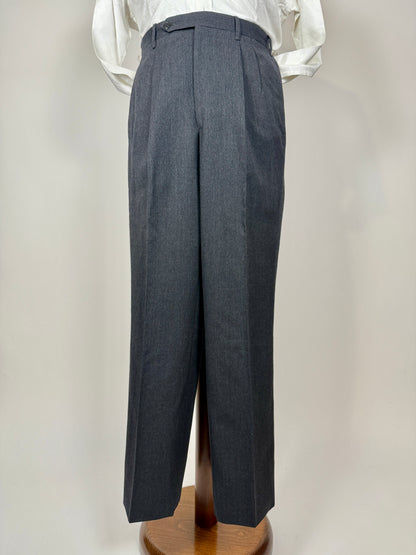 Completo su misura De Paz anni ‘70/‘80 antracite spigato - tg. 46/48