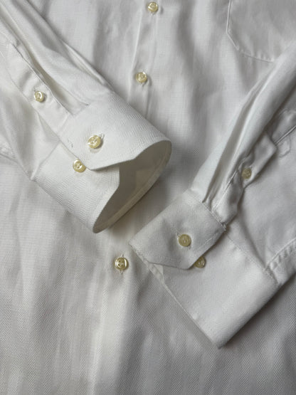 Camicia bianca cotone herringbone - XL collo 45