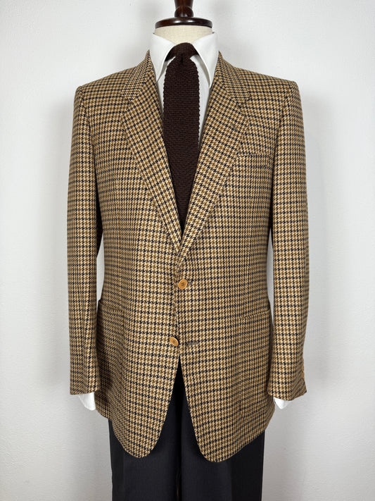 Giacca anni ‘80 in tessuto scozzese lana e cashmere pied-de-poule - tg. 48/50