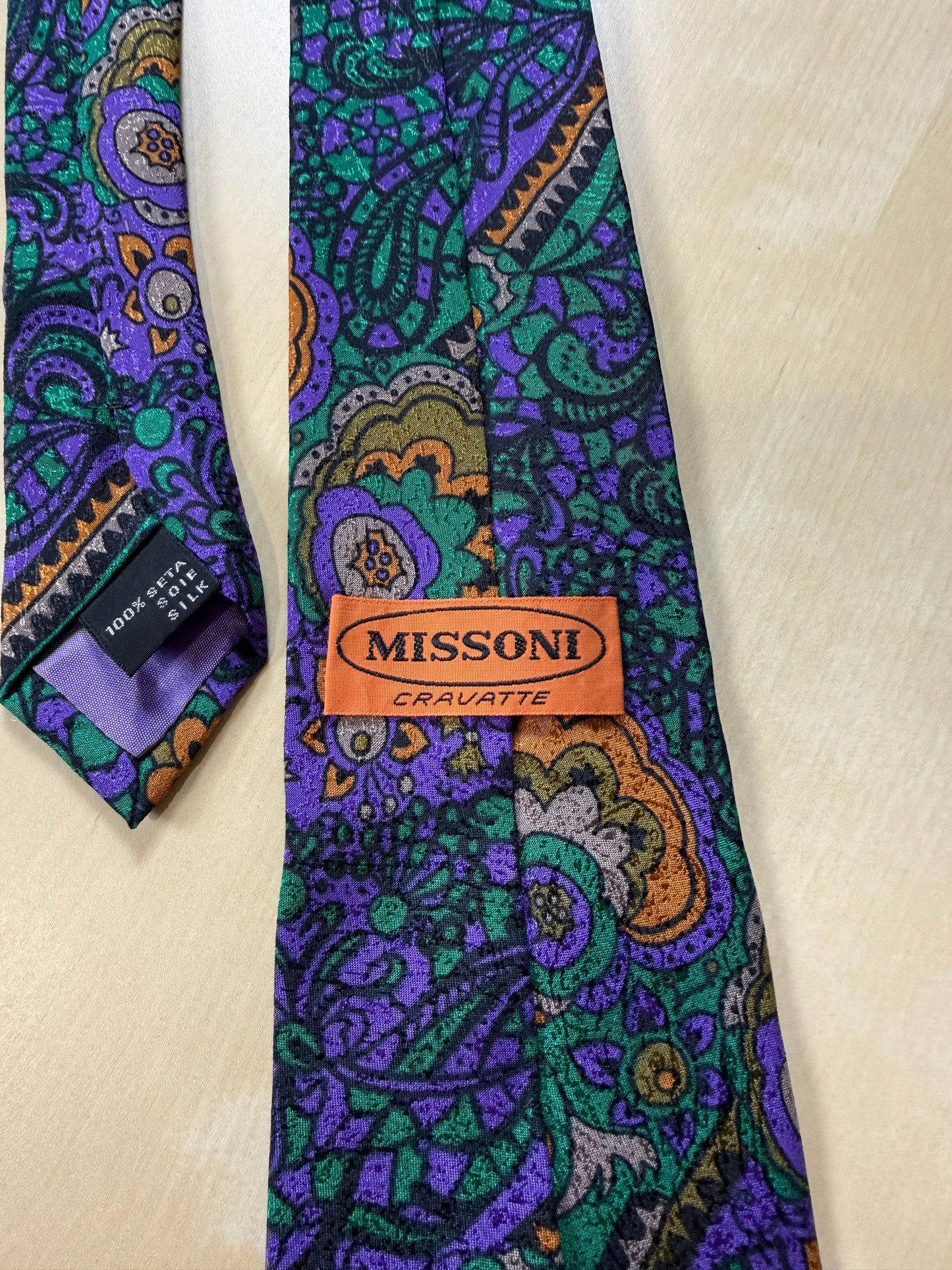 Cravatta Missoni vintage viola jacquard