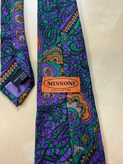 Cravatta Missoni vintage viola jacquard