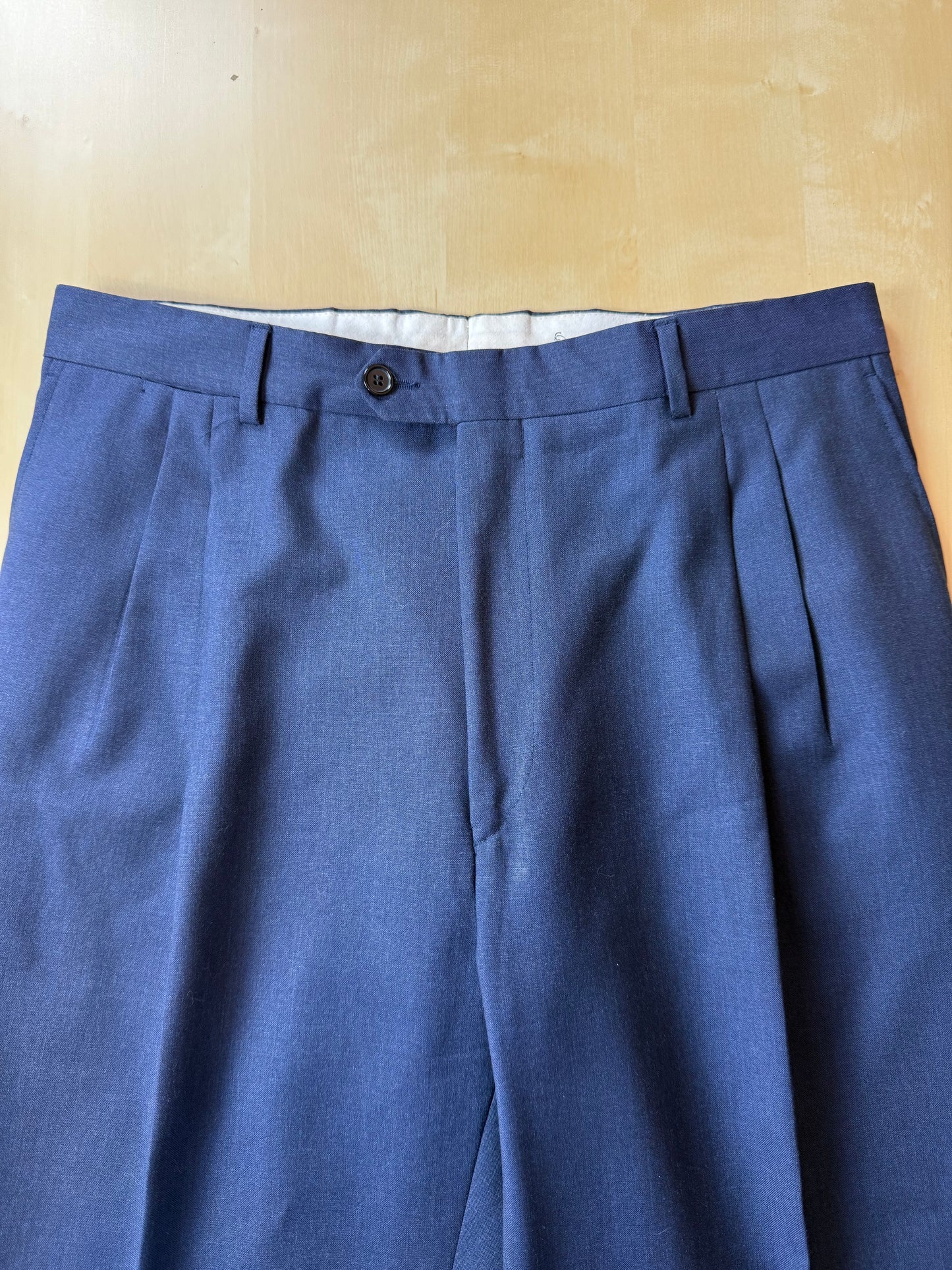 Pantaloni fresco lana blu anni '80 - tg. 48/50