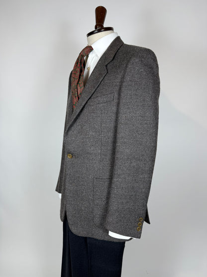 Giacca Corneliani anni '70/'80 tweed marrone tabacco - tg. 46/48