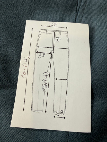 Pantaloni sartoriali anni ‘50/‘60 flanella color ottanio - tg. 52