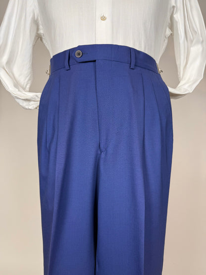 Pantaloni fresco lana blu china anni '80 (NOS) - tg. 44