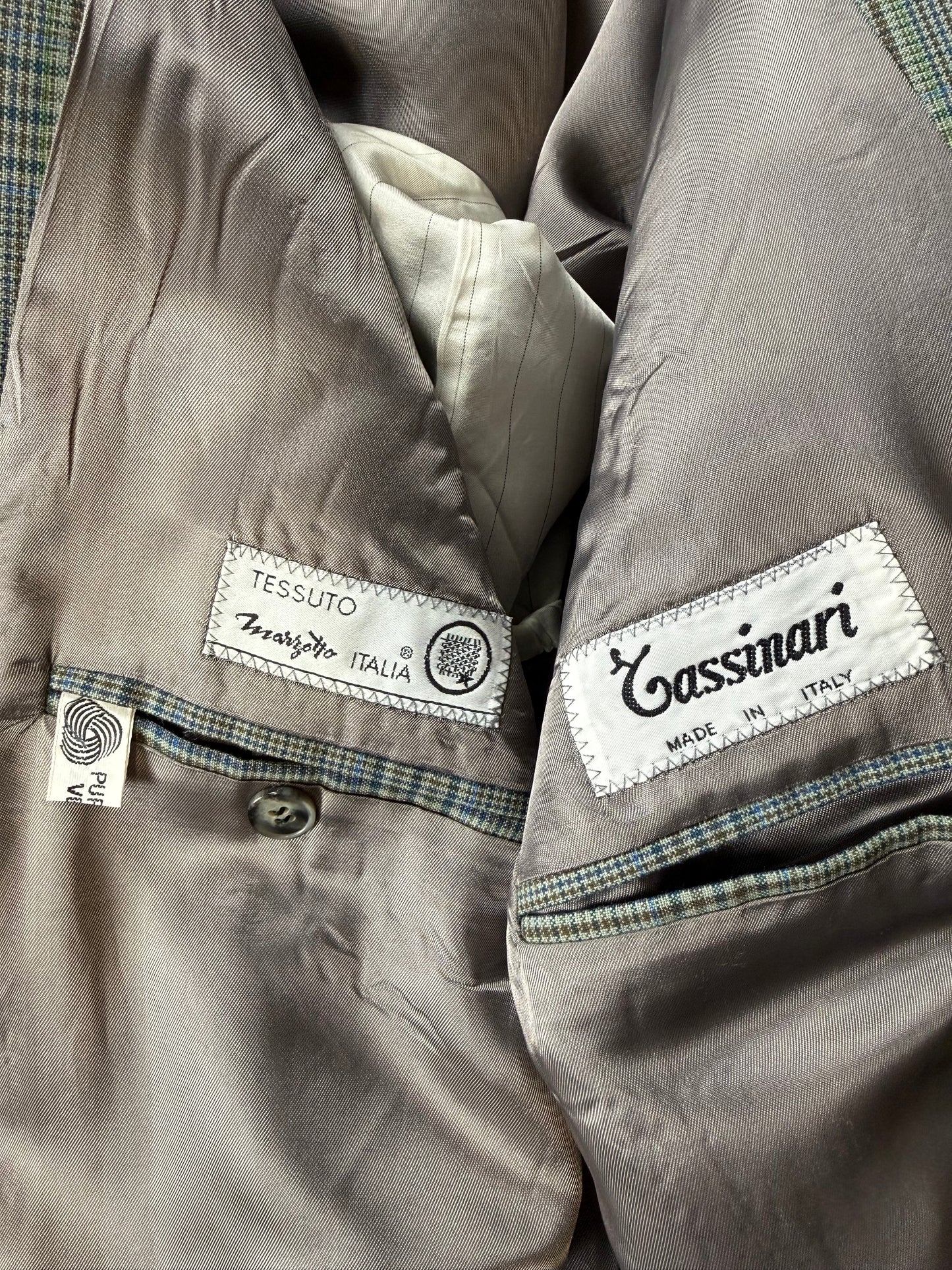 Giacca anni ‘80 fresco lana Galles verde salvia - tg. 58