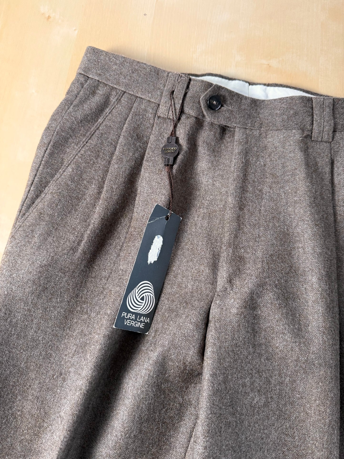 Pantaloni flanella anni ‘80 marrone tabacco (NOS) - tg. 44