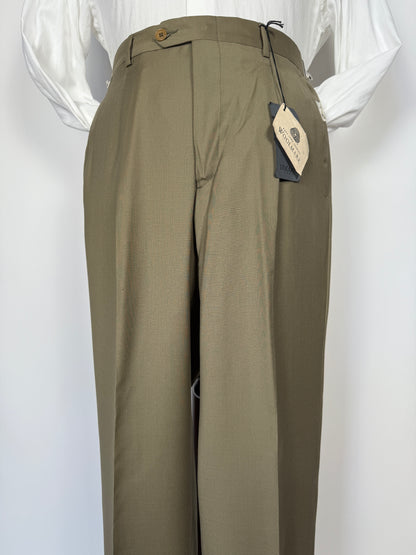 Pantalone anni ‘90 fresco lana verde salvia (NOS) - tg. 48