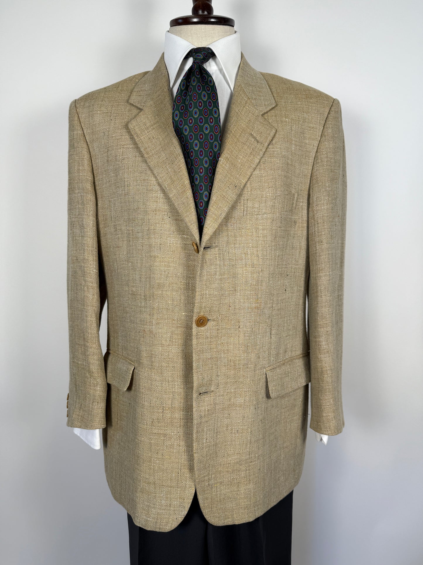 Giacca anni ‘90 in tela misto lino, lana e mohair - tg. 52/54