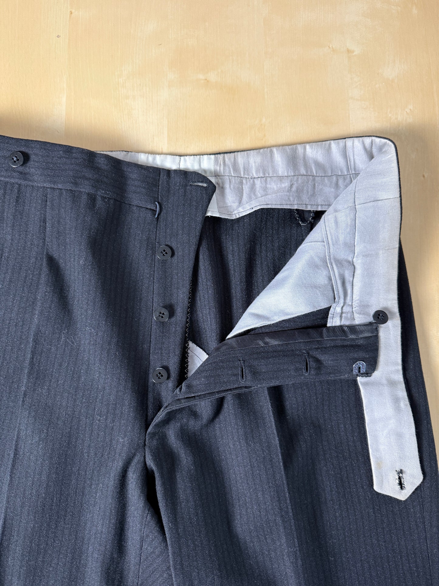 Completo sartoriale anni ‘50/‘60 monopetto revers a lancia - tg. 50 corta