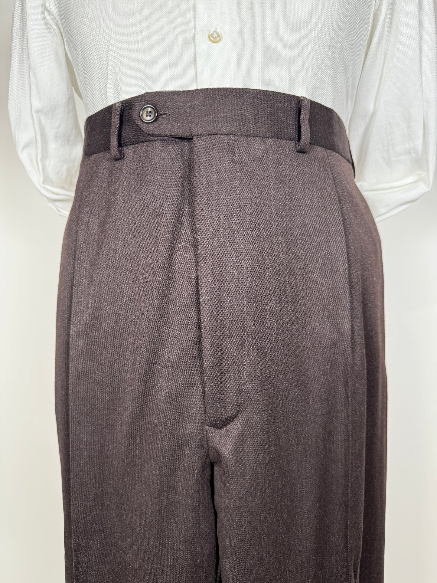 Completo anni ‘90 in flanella marrone (NOS) - tg. 58/60 drop basso