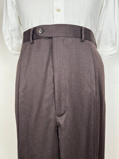 Completo anni ‘90 in flanella marrone (NOS) - tg. 58/60 drop basso