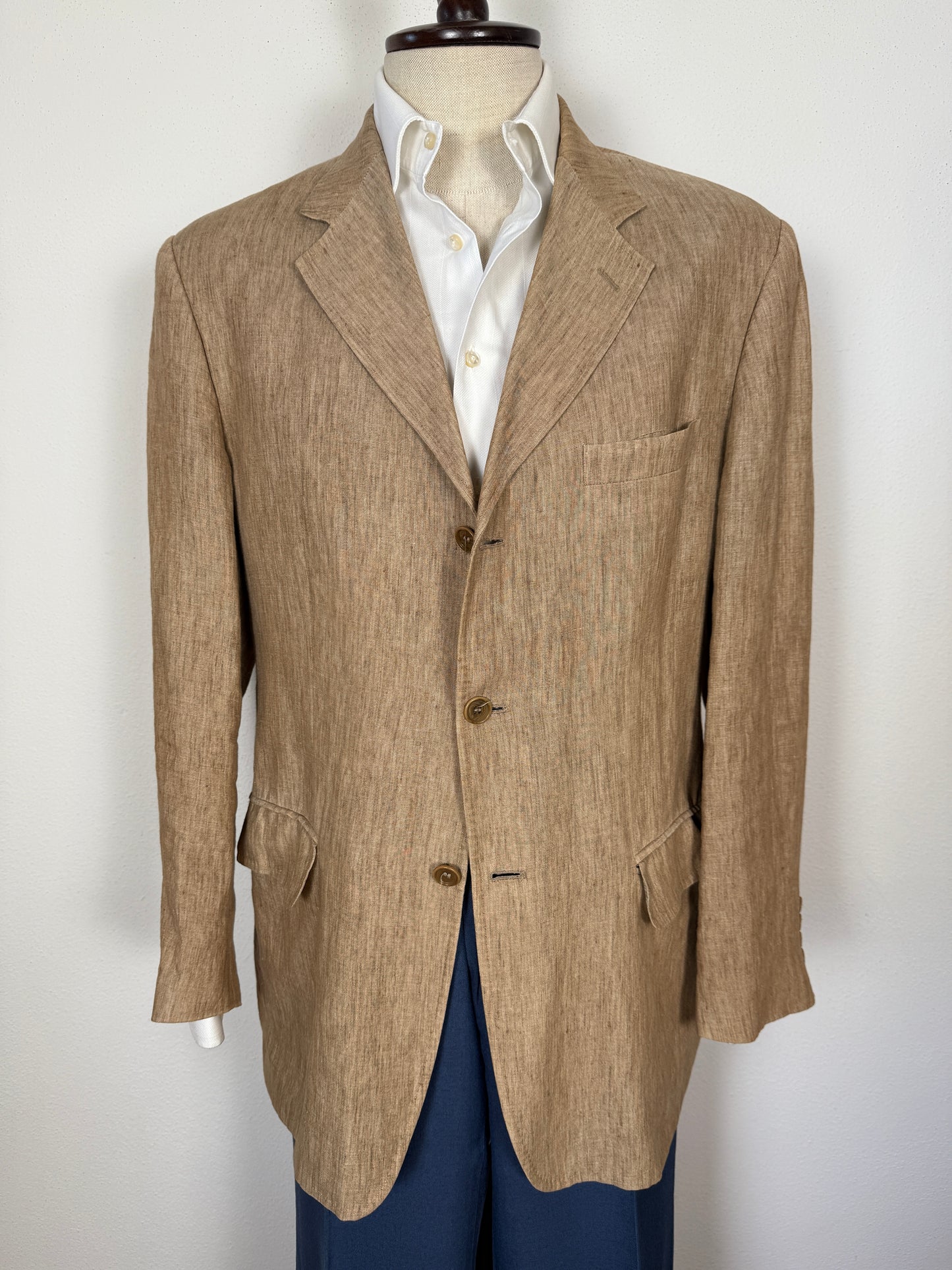 Giacca in puro lino color corda - tg. 52