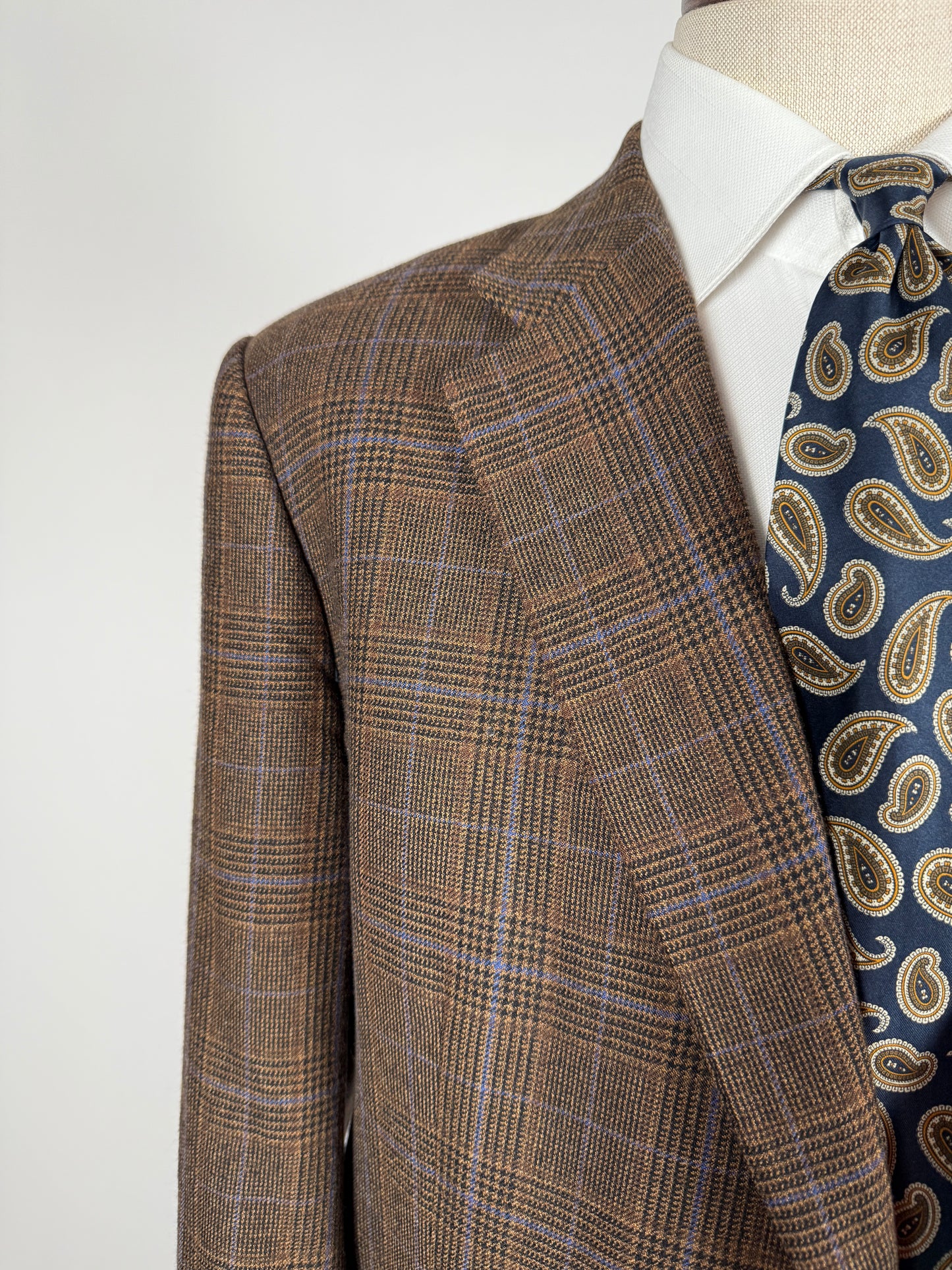 Giacca Cantarelli principe Galles marrone lana e cashmere - tg. 56 drop basso