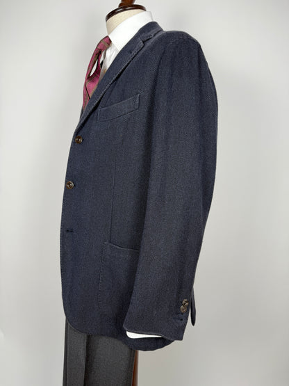 Blazer destrutturato Boglioli K. Jacket in puro cashmere blu spigato - tg. 54