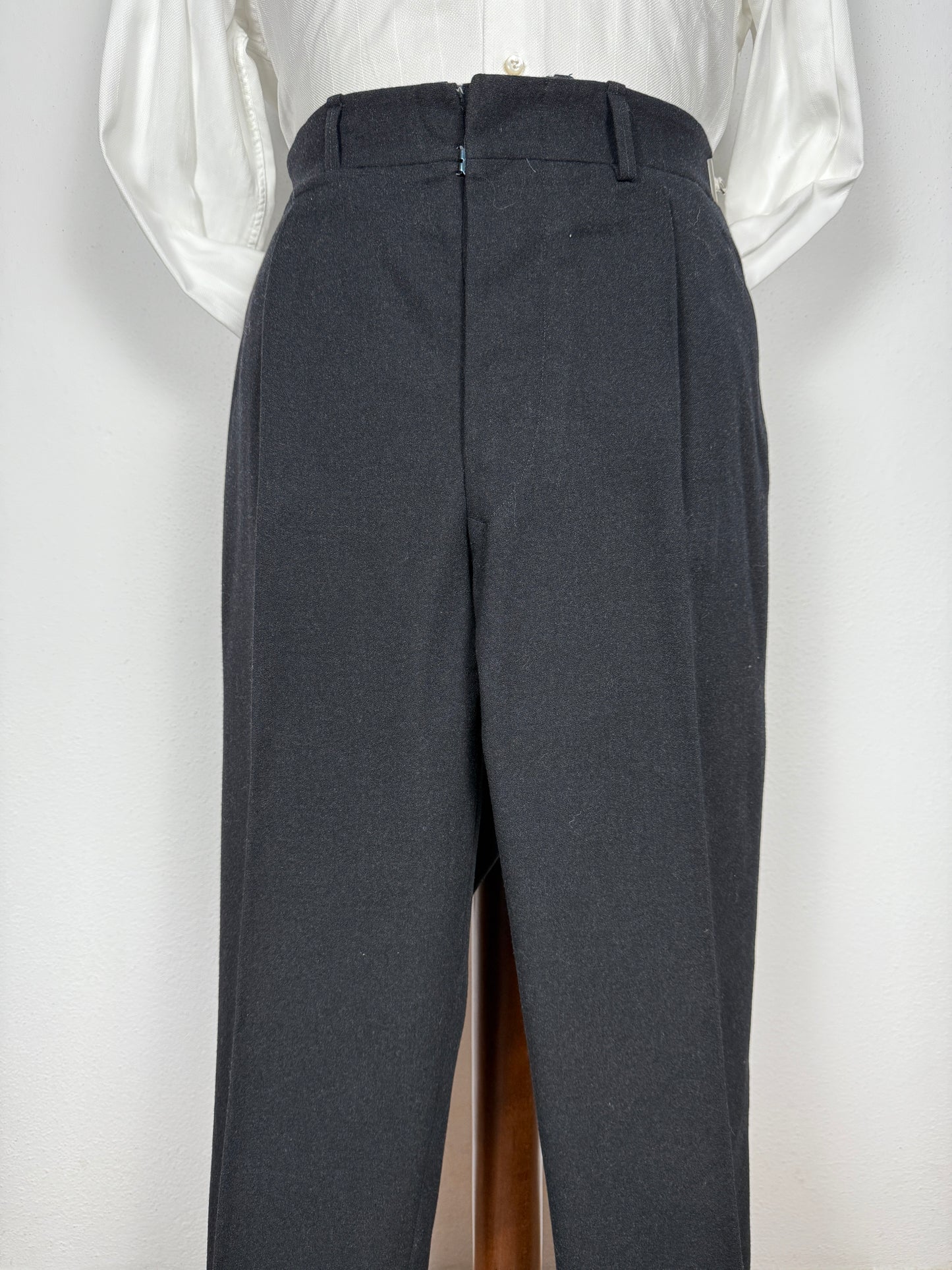 Completo 3 pezzi sartoriale anni ‘60/‘70 in flanella antracite - tg. 50