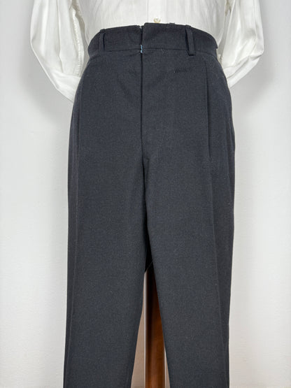 Completo 3 pezzi sartoriale anni ‘60/‘70 in flanella antracite - tg. 50