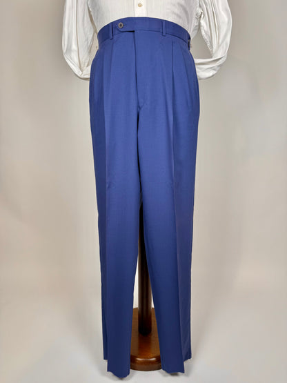 Pantaloni fresco lana blu china anni '80 (NOS) - tg. 50/52
