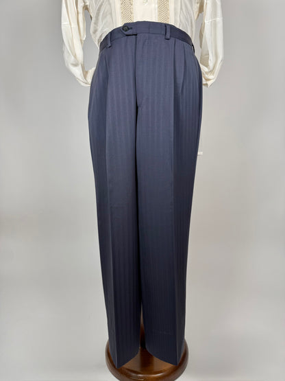 Pantaloni anni ‘80 lana pettinata trama spigata - tg. 52