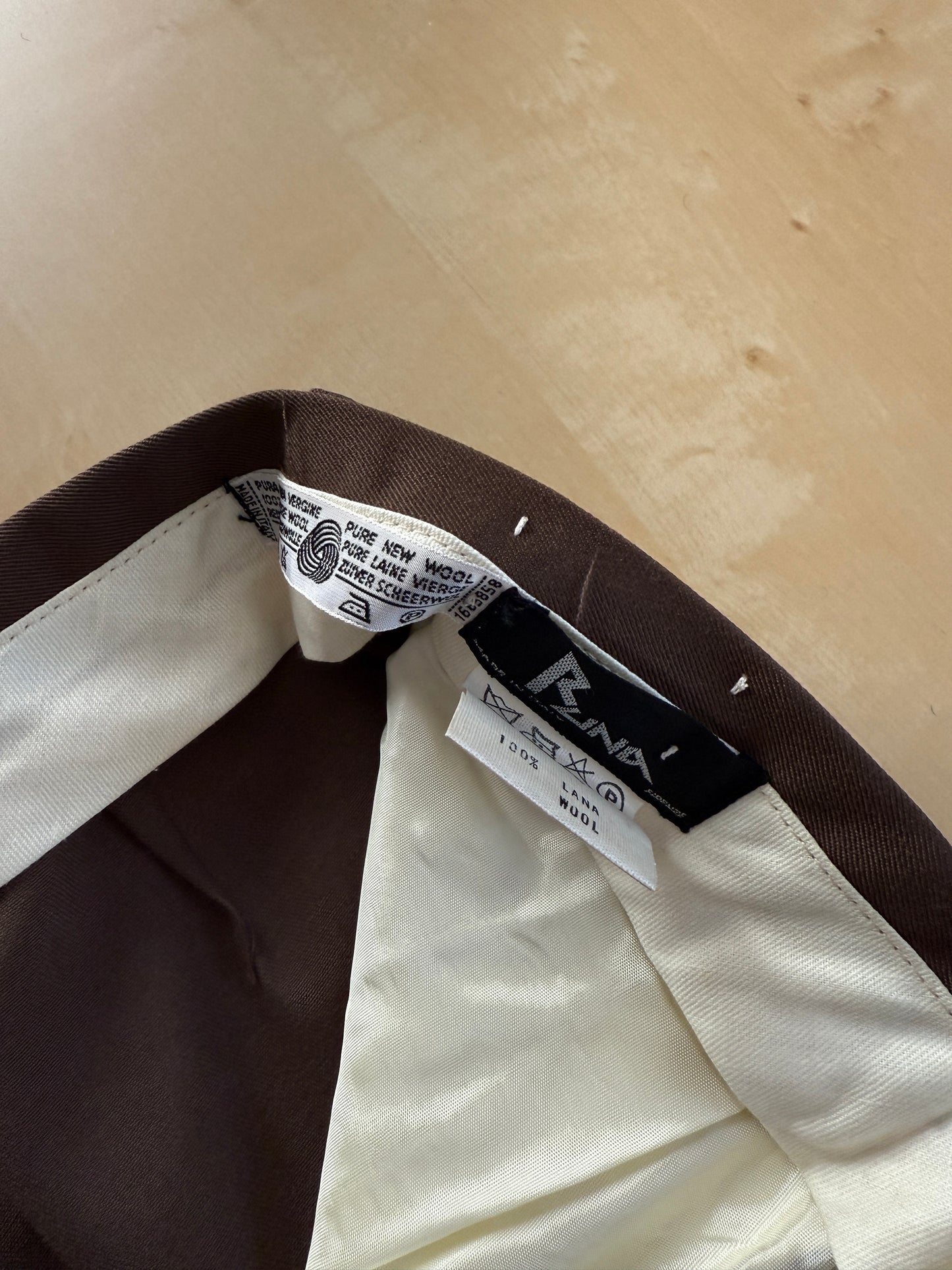 Pantaloni anni ‘70/‘80 twill pettinato marrone - tg. 42/44