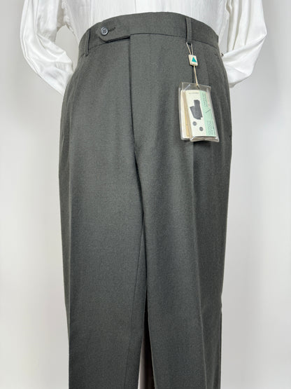 Pantaloni anni ‘70/‘80 in flanella verde scuro (NOS) - tg. 48