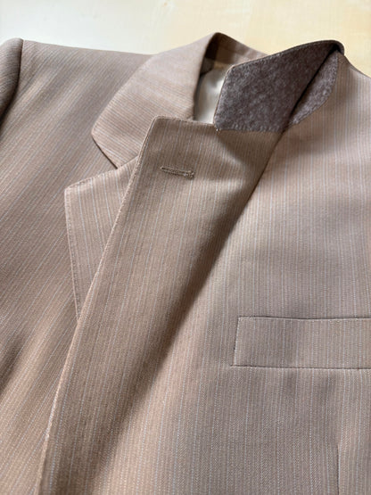 Completo Corneliani anni ‘70 lana pettinata marrone - tg. 48