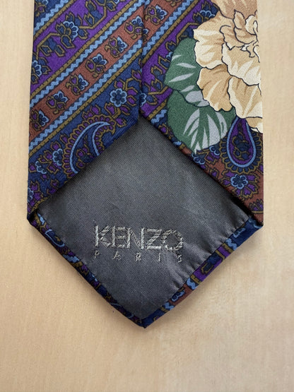 Cravatta Kenzo floreale e righe