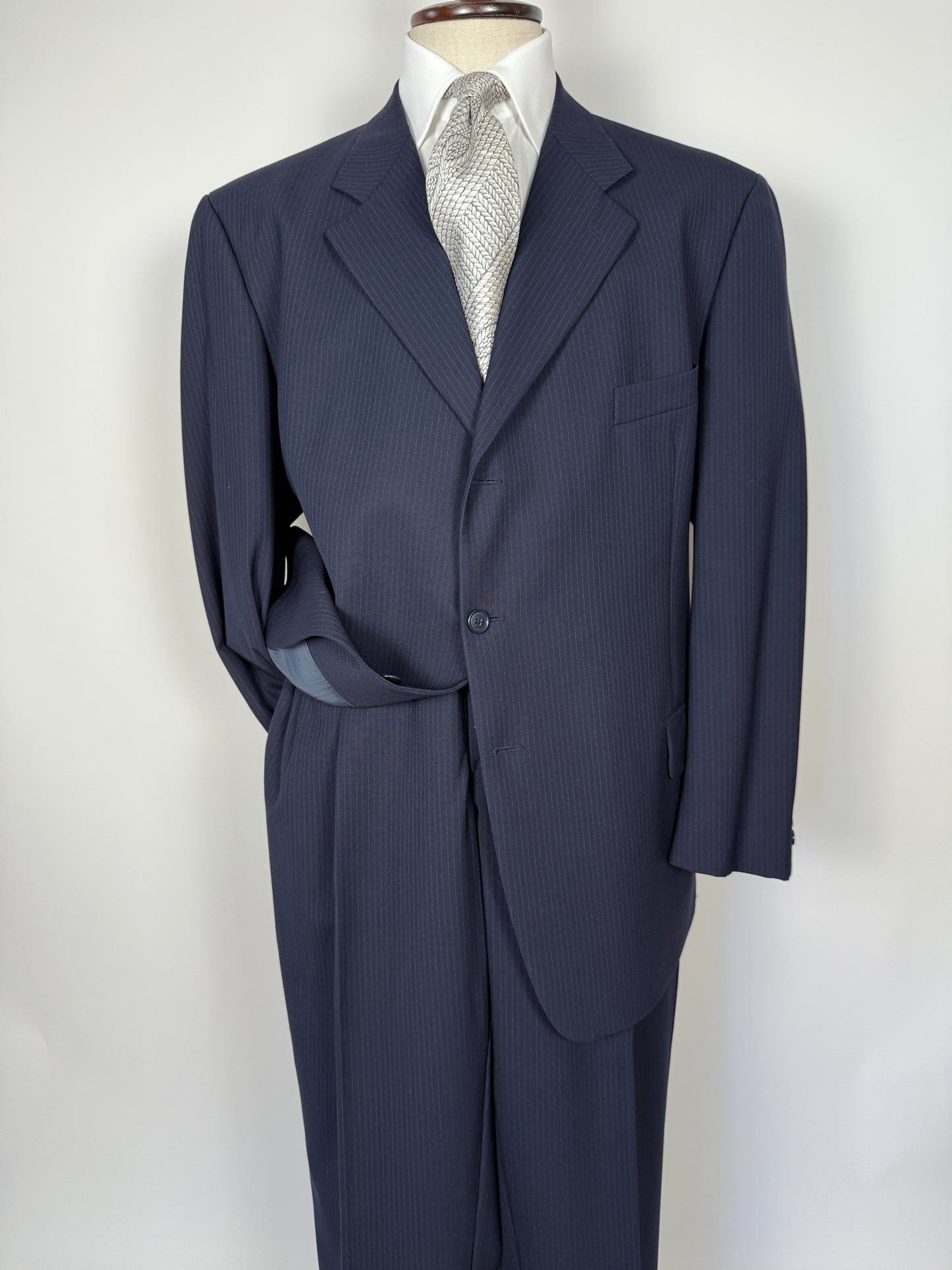 Completo Facis anni ‘90 blu gessato - tg. 58