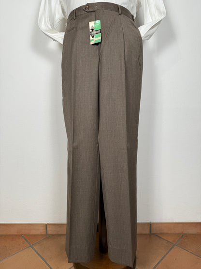 Pantalone anni ‘80 fresco lana marrone (NOS) - tg. 46