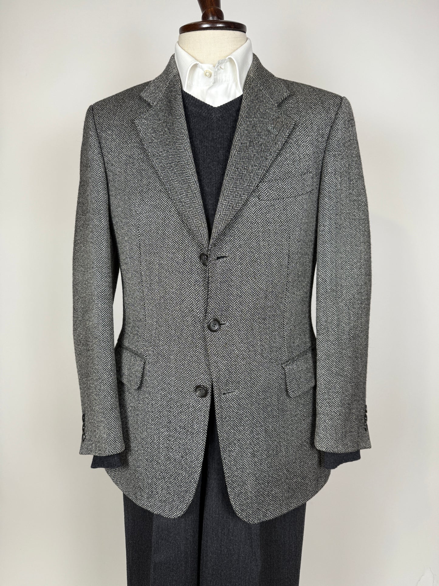 Giacca anni ‘90 herringbone grigio - tg. 48