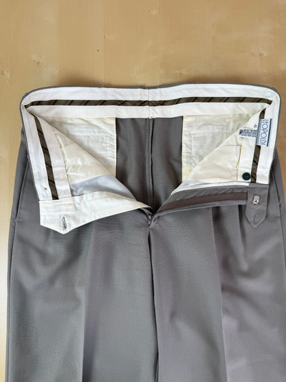 Pantaloni anni '80 fresco lana verde salvia 3 pinces - tg. 46