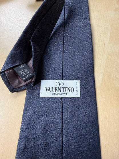 Cravatta Valentino chevron grigio jacquard