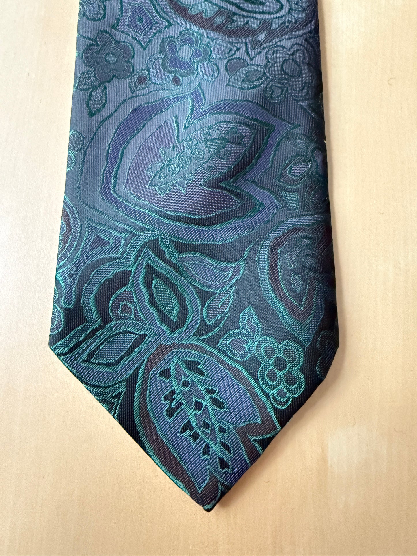 Cravatta verde floreale jacquard