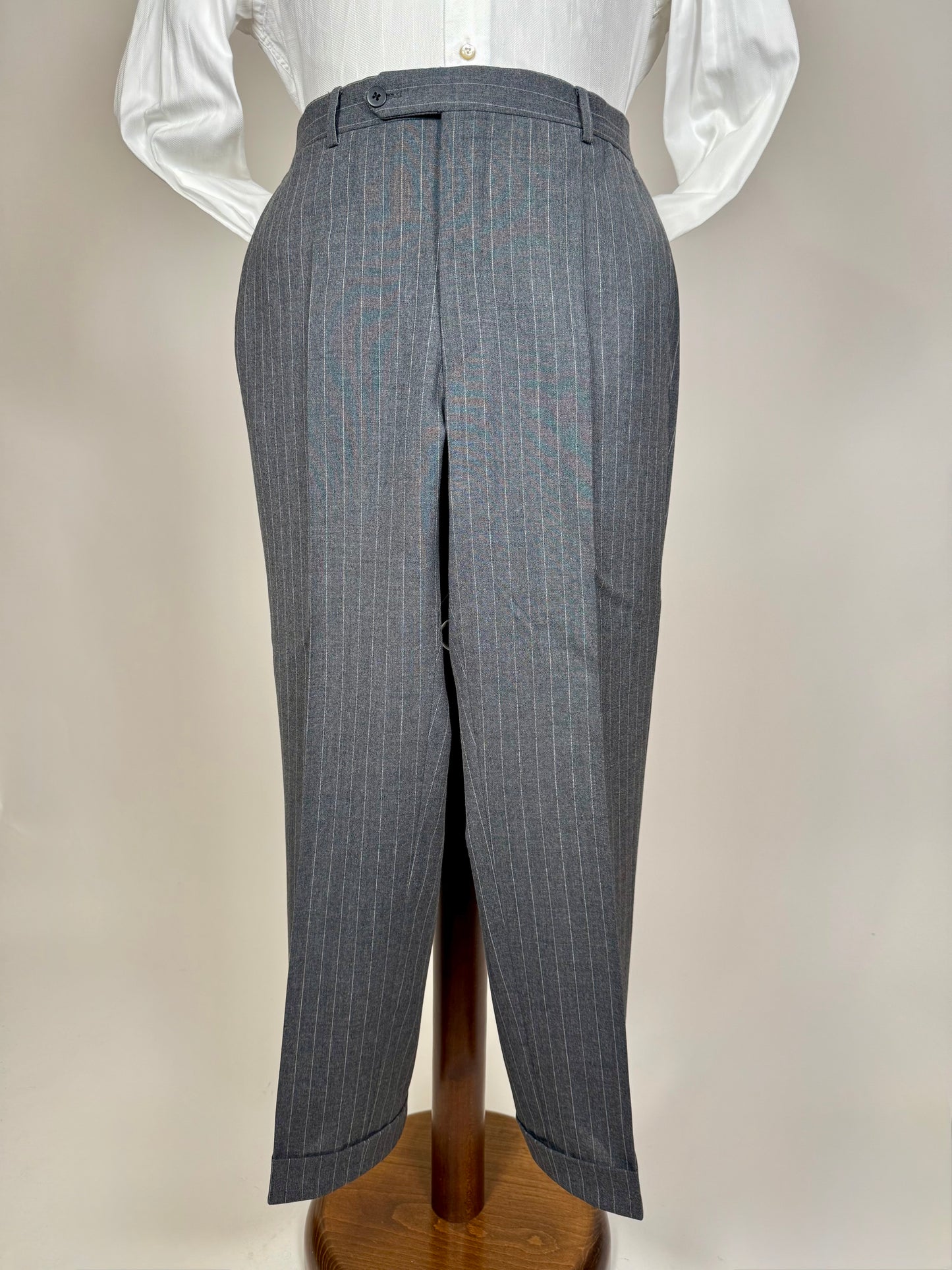 Completo estivo Sartoria Partenopea fresco lana grigio gessato - tg. 50/52