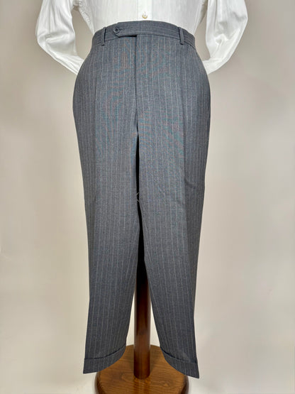 Completo estivo Sartoria Partenopea fresco lana grigio gessato - tg. 50/52