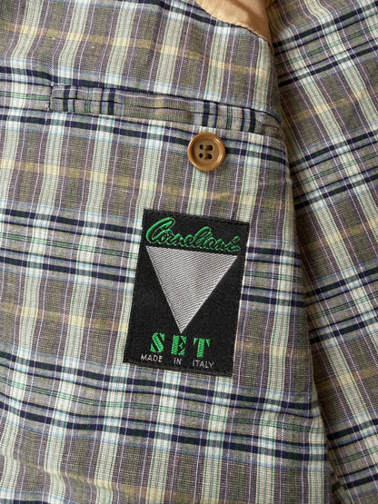 Giacca estiva Corneliani anni '80 in cotone a quadri - tg. 50