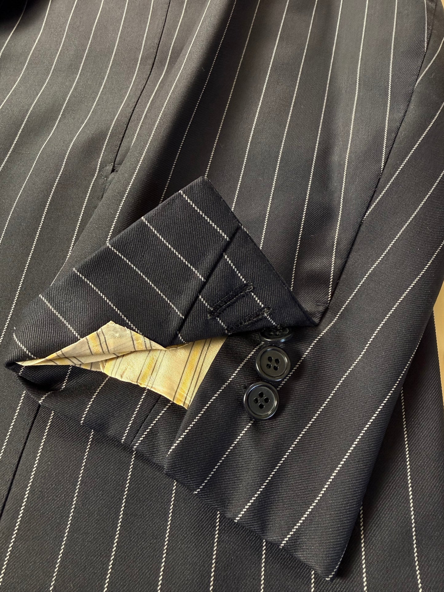 Completo sartoriale flanella pettinata blu gessato - tg. 56 drop 0-2