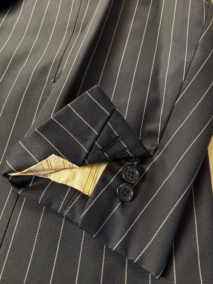 Completo sartoriale flanella pettinata blu gessato - tg. 56 drop 0-2
