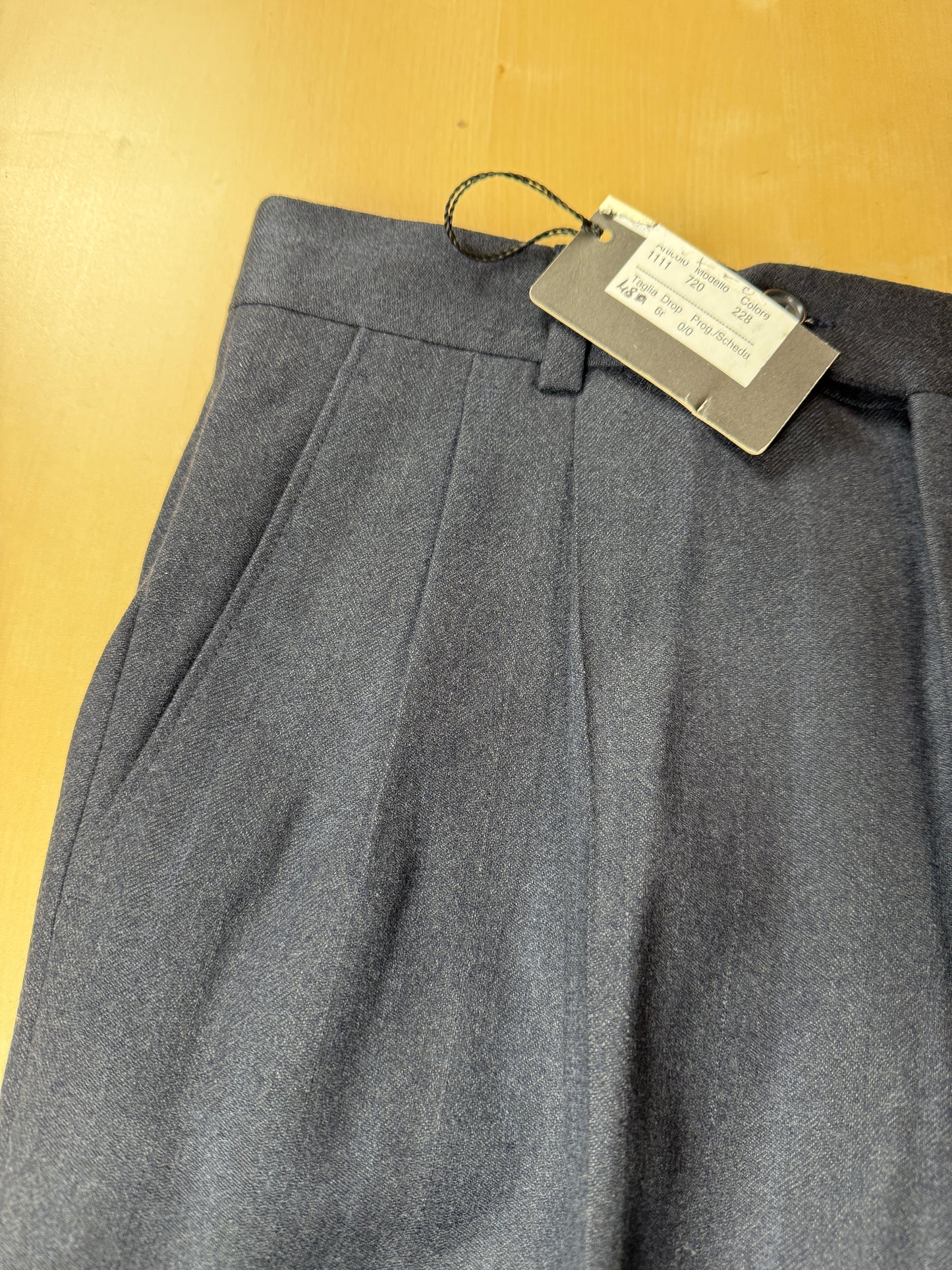 Pantaloni in flanella blu trama righe (NOS) - tg. 46/48